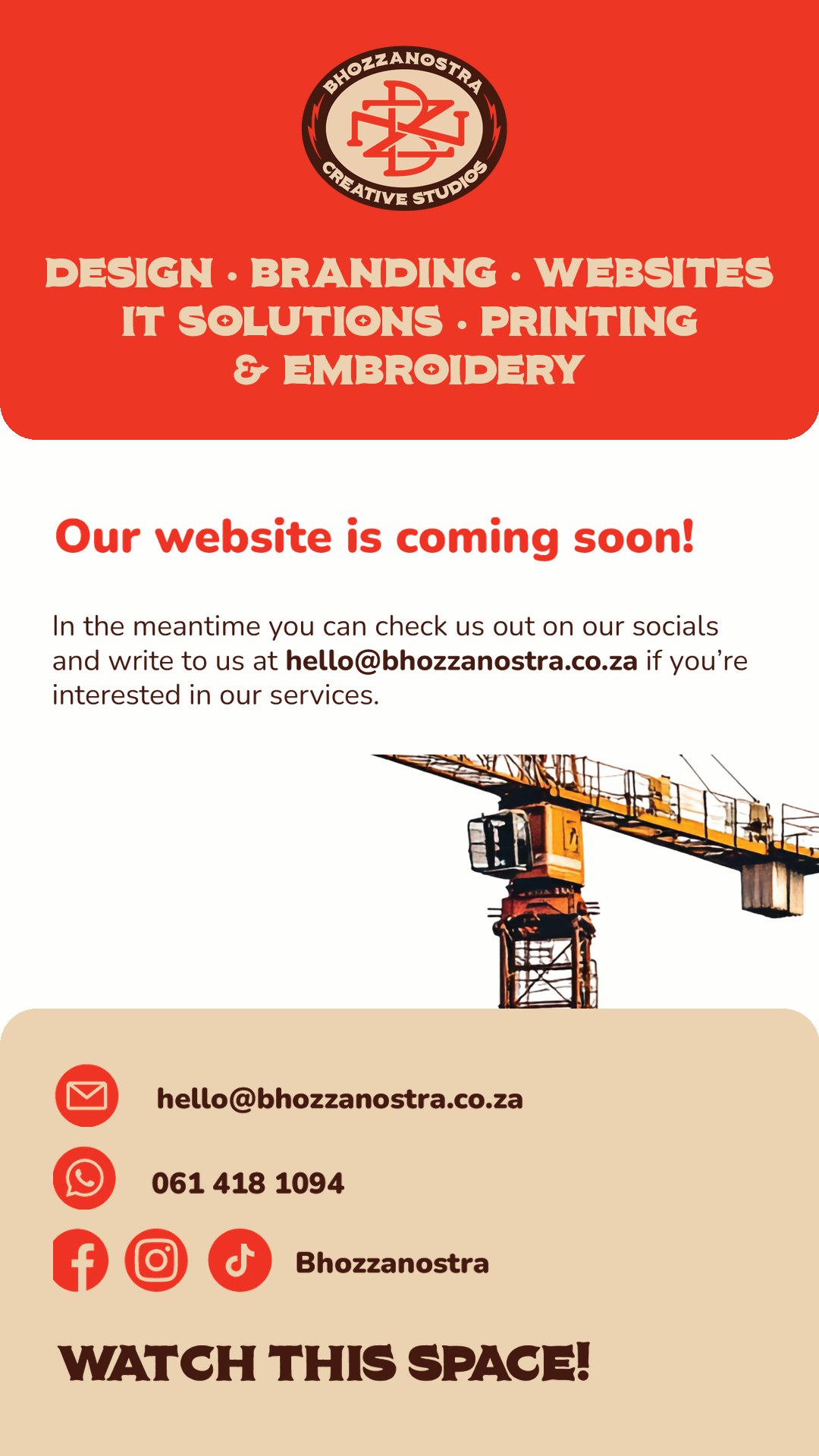 Bhozzanostra Creative Studios - our website is coming soon